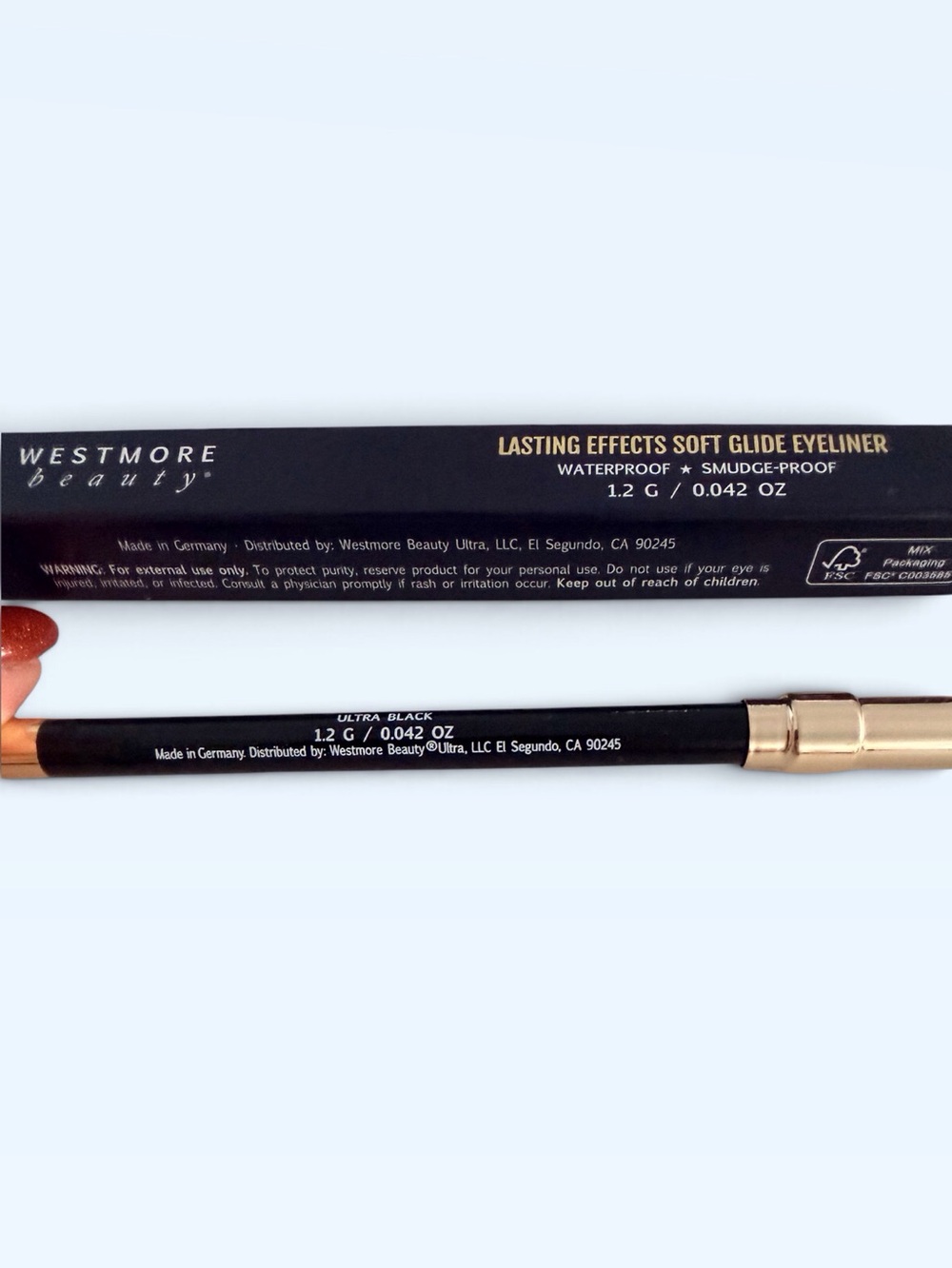 Westmore Beauty Lasting Effects Soft Glide Eyeliner Ultra Black Waterproof NIB